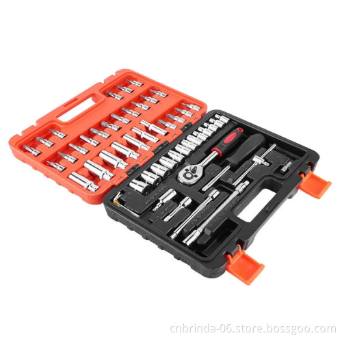 Car Repair 1/4 53-piece Universal Auto Repair Kit Tool Hardware Socket Set Ratchet Wrench